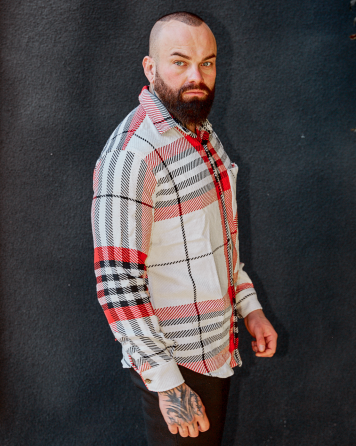 Тепла чоловіча сорочка Мадрид Біло-червоний S Харків