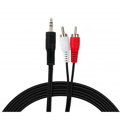 Кабель мультимедійний Jack 3.5mm male to 2xRCA 5.0m Vinga (VCPDCJ35MRCA25BK) Вінниця - фото 1