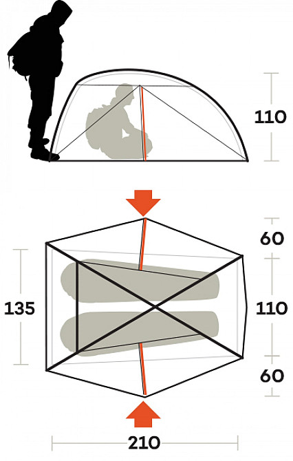 Палатка двухместная Ferrino Nemesi 2 Pro Green (91212QVVFR) Київ - фото 2