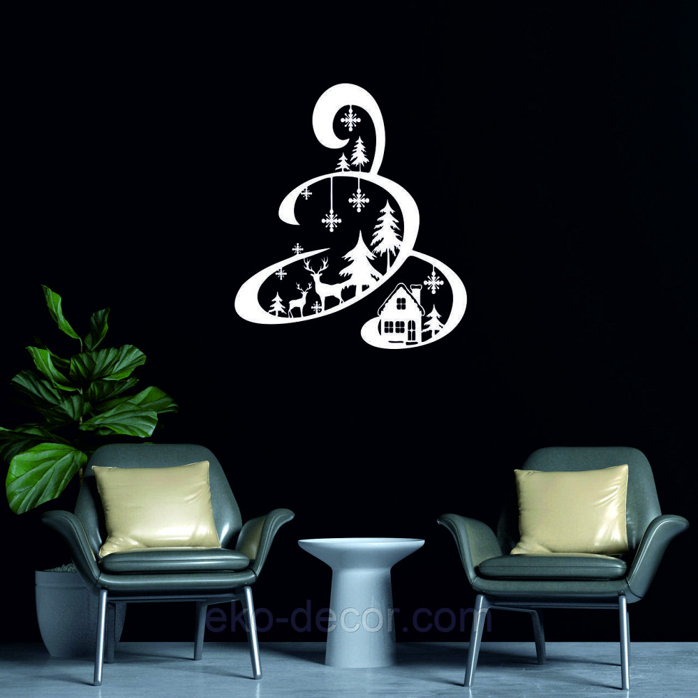 Декоративное настенное Панно «Новый год», Декор на стену 110*96 см., Белый Киев - изображение 5