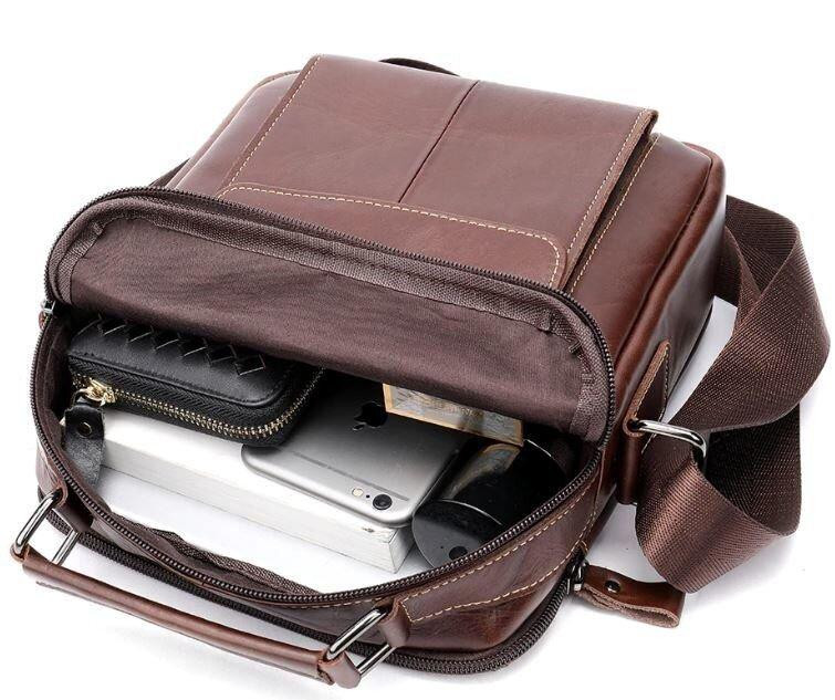 Сумка мужская кожаная Vintage 14835 Коричневая Киев - изображение 8