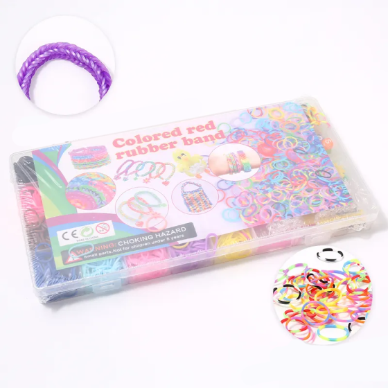 Набір для в'язання яскравих браслетів із гумок у пластиковому контейнері, сет №2 Кам'янець-Подільський