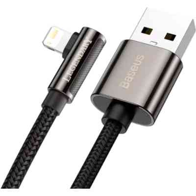 Дата кабель USB 2.0 AM to Lightning 2.0m CALCS 2.4A 90 Legend Series Elbow Black Baseus (CALCS-A01) Вінниця