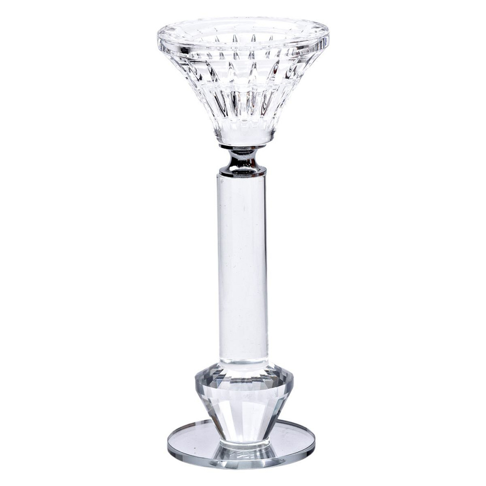Підсвічник скляний на ніжці 6×17.3 см прозорий декоративний підсвічник на стіл HP-4-10S Коломия - фото 2