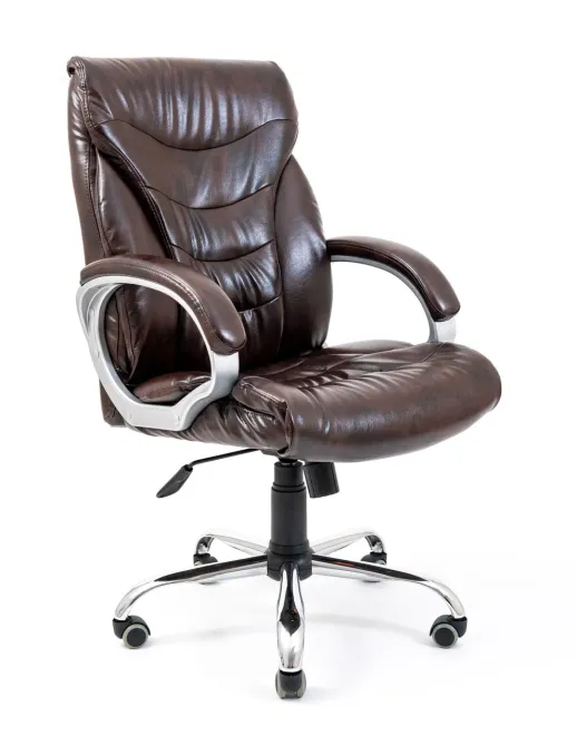 Офісне Крісло Керівника Richman Cagliari Madras Dark Brown Хром М1 Tilt Коричневий Київ - фото 1