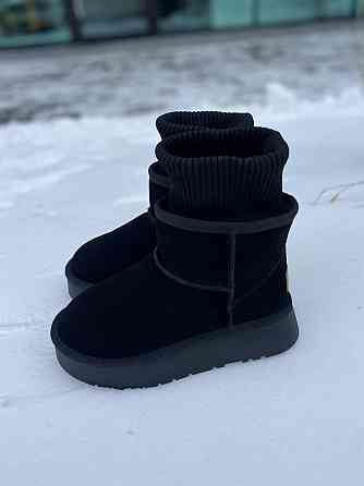 Hengji Угги жіночі HENGJI чорні натуральна замша высота 13 см размер 36-40 (T56-1) Коломыя
