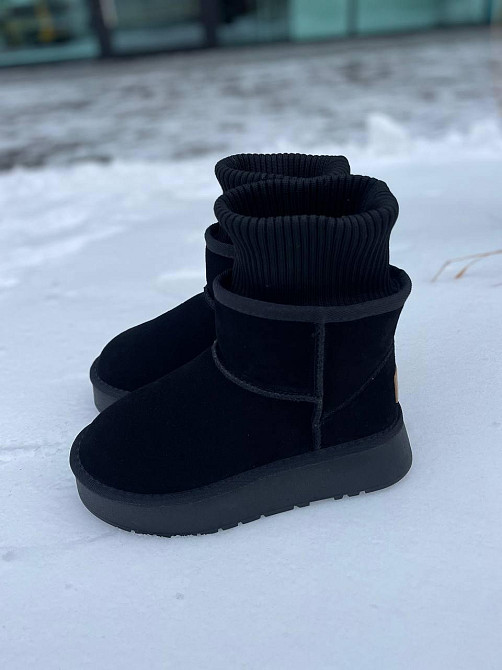 Hengji Угги жіночі HENGJI чорні натуральна замша высота 13 см размер 36-40 (T56-1) Коломыя - изображение 1