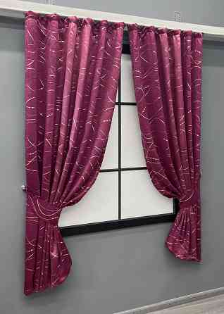 Комплект коротких штор VR-Textil Софт Лиана № 459ш Малиновый 130х170 см 2 шт (35-0429) Киев