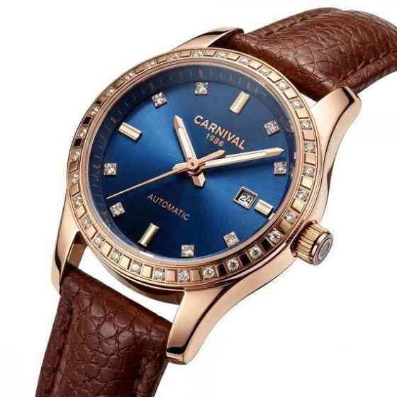 Годинник жіночий механічний Carnival Maldives Leather Brown (2 ремінці) Київ