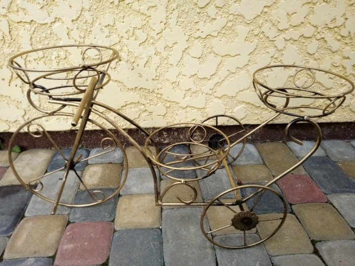 Подставка кованая для цветов «Ровер» на 3 вазона, стойка под цветы, вазон Киев - изображение 2