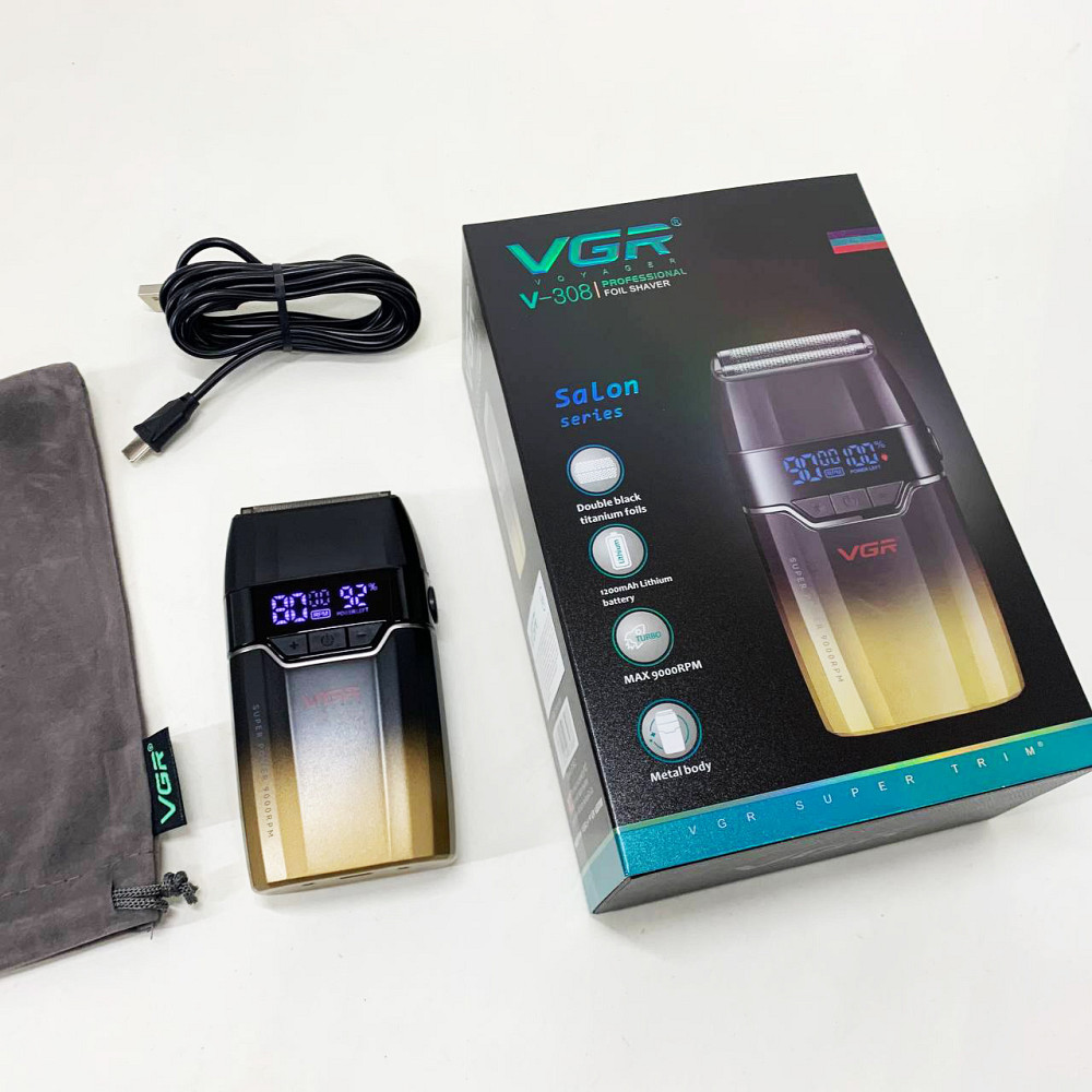 Мужская влагостойкая электробритва VGR V-308, Аккумуляторная машинка для стрижки, Бритвы электрические BH-62 Львов - изображение 5