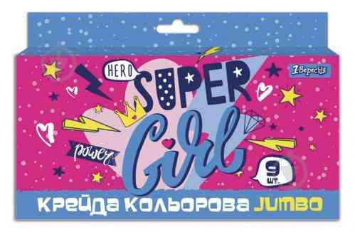 Крейда кольорова "1 Вересня" JUMBO 400409 9 шт. "Cool girl", шт Київ