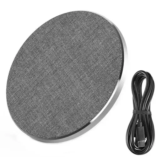 Зарядний пристрій бездротовий Qi 10Вт QC3.0 5-9В 1.2А W02 тканинний з LED-індикатором Київ