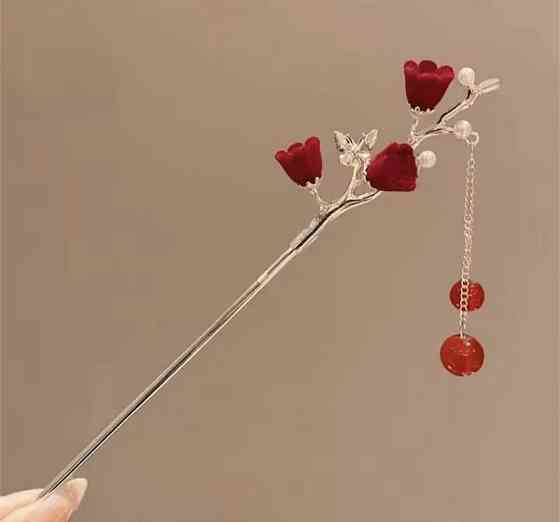 Шпилька-паличка для волосся "Троянда" 160 мм Сміла