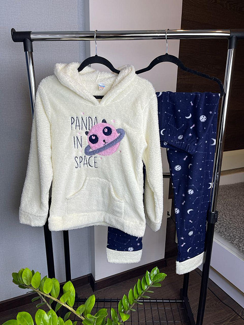 Тепла піжама жіноча Біло-Синій 3XL Харків - фото 5