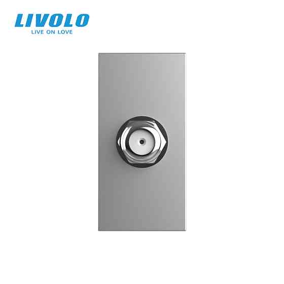 LIVOLO Супутникова розетка SAT LIVOLO, сіра, модуль 0.5 поста, для ресивера / антени (VL-FCSL-1 Коломия
