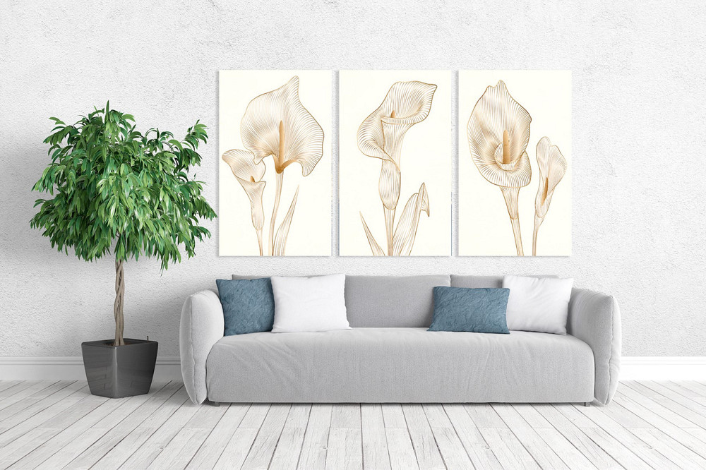 Модульная картина в гостиную / спальню  Квіти     ART-181_3A 70х130 см Киев - изображение 2