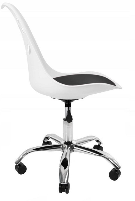 Кресло офисное компьютерное Bonro B-881 рабочее для компьютера офиса дома Бело-черный Киев - изображение 4