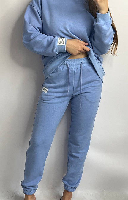 Костюм спортивний жіночий трикотажний Блакитний XS-S Харків - фото 5