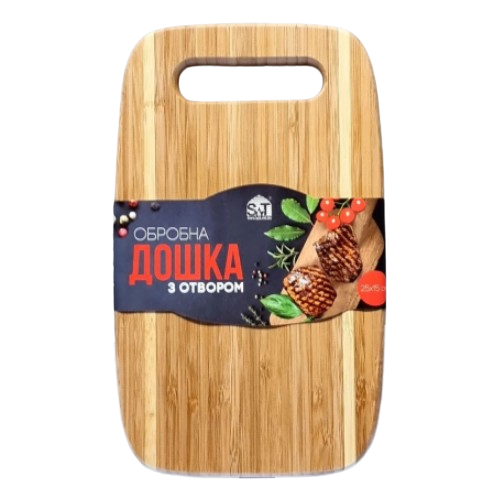 Дошка кухонна 25*15см бамбук з отвором 8859 S&T Житомир - изображение 1