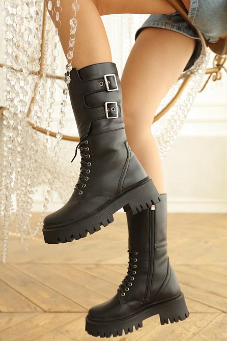 Mioli Черевики жіночі MIOLI чорні шкіра натуральна зимові высота 26 см размер 36 (4897) Коломия - фото 3