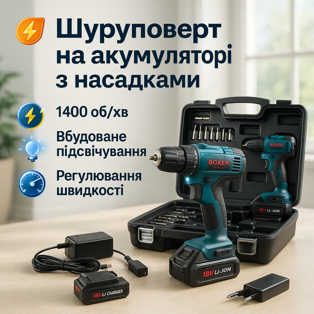 Шуруповерт з літієвим акумулятором, Акумуляторний шуруповерт з потужним акумулятором QD-40 Львів - фото 9