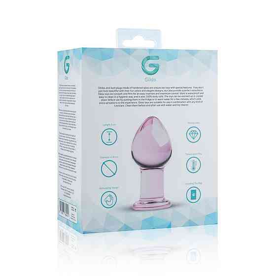 Рожева анальна пробка зі скла Gildo Pink Glass Buttplug Sex Aura Київ