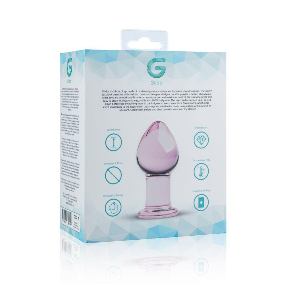 Рожева анальна пробка зі скла Gildo Pink Glass Buttplug Sex Aura Київ - фото 5