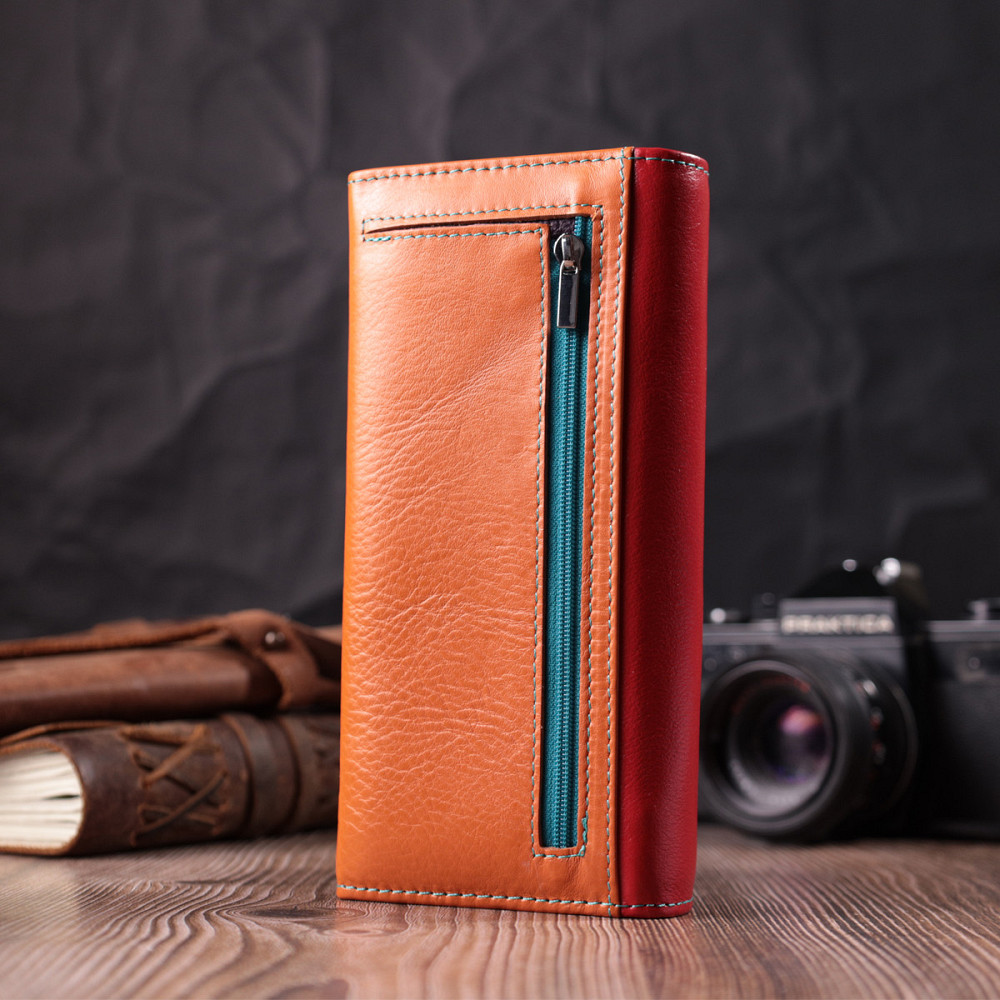 Великий гаманець для прекрасних жінок із натуральної шкіри ST Leather 22518 Різнокольоровий Київ - фото 10