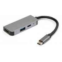 Концентратор Vinga Type-C to 4K HDMI+USB3.0+PD aluminium (VCPHTC3AL) Киев