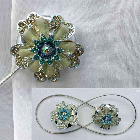 Магніти для штор та гардин "Flowers" набір 2 шт Різнокольоровий (81-228) Київ