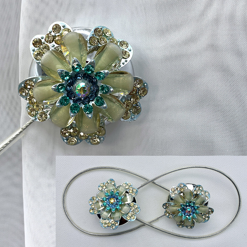 Магніти для штор та гардин "Flowers" набір 2 шт Різнокольоровий (81-228) Київ - фото 1