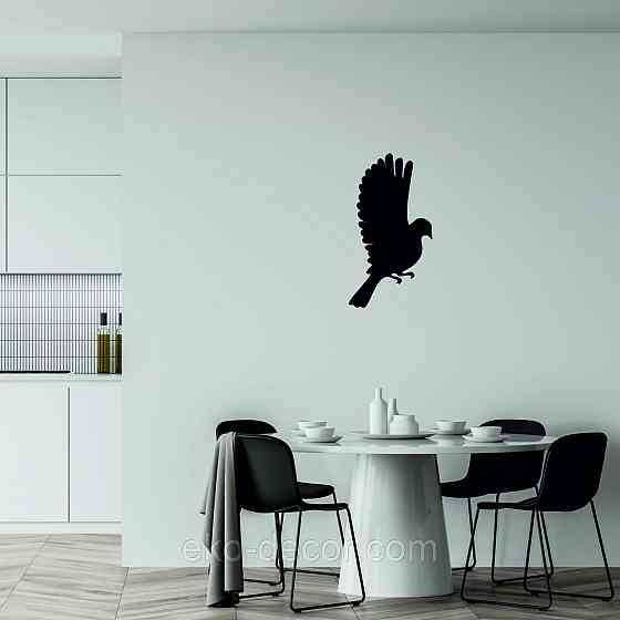 Декоративное настенное Панно «Птичка» Декор на стену(цена за 1шт) 30*16 см, Черный Киев