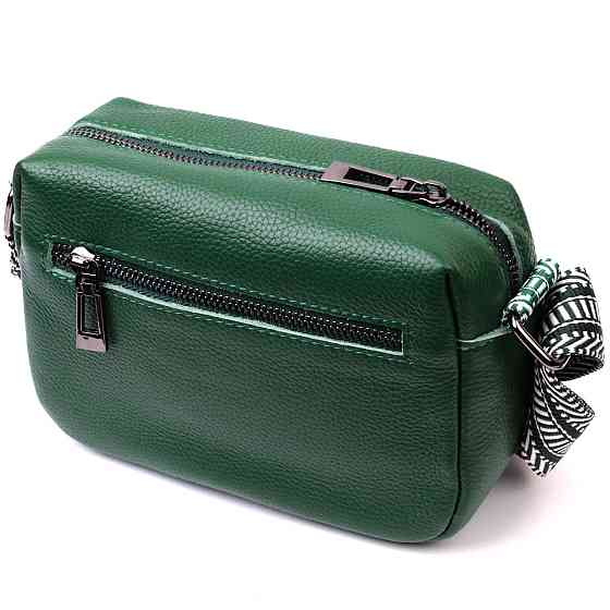 Сумка на одно отделение для стильных женщин из натуральной кожи Vintage 22603 Зеленая Киев