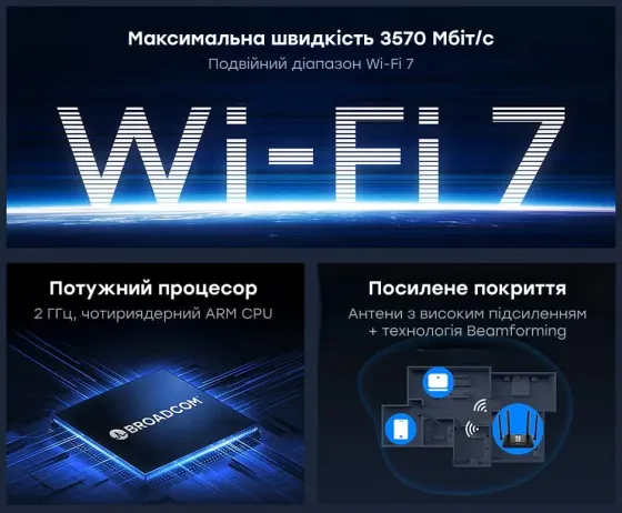 WiFi 7 Mesh-маршрутизатор Cudy WR3600H 2.5G дводіапазонний BE3600 (73-00557) Киев