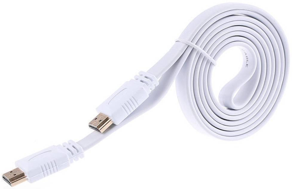 Кабель HDMI M - M, 1.5 м, V1.4, 4K 60Hz, плаский, білий Винница - изображение 1