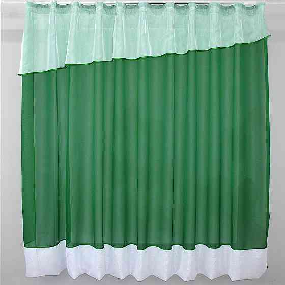 Кухонная занавеска VR-Textil № 047к зеленый с белым 280х170 см (50-972) Киев