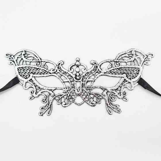 Маска карнавальна венеціанська 22 на 9 см сріблястий Київ