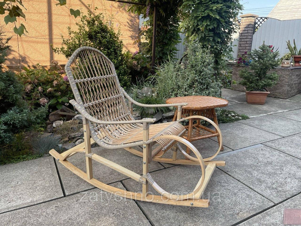 Меблі плетені: крісо гойдалка та журнальний стіл Київ - фото 3