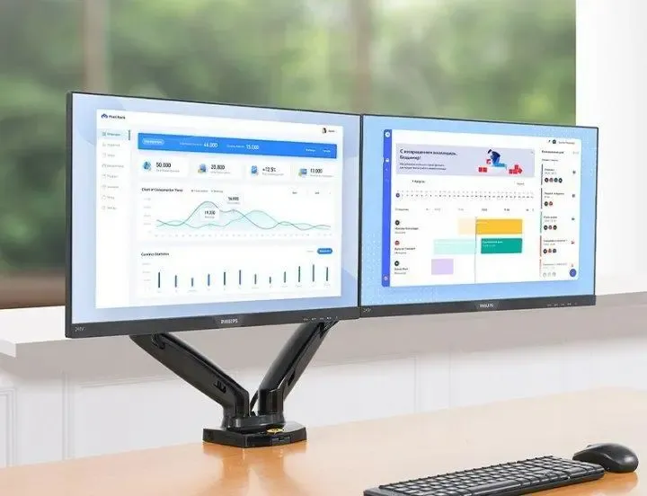 Настольное крепление для двух мониторов (кронштейн) 17"-30" NB F160 Коломыя - изображение 7