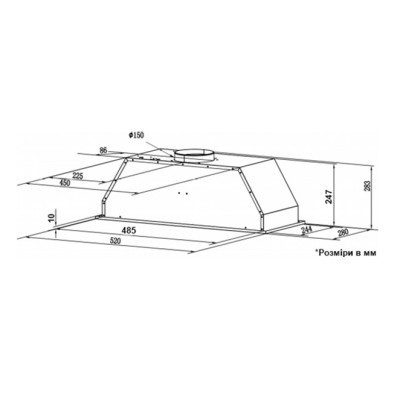 Вытяжка кухонная Interline SWEEP IX A/60/PB Винница - изображение 4