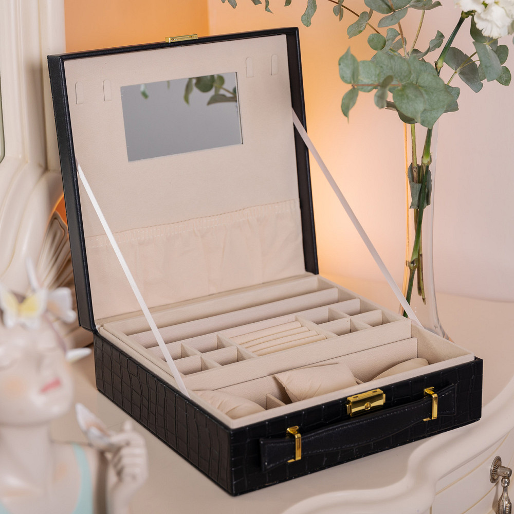 Yiwu Скринька для прикрас з еко шкіри 2 яруси органайзер для ювелірних виробів HP-5-35B Коломыя - изображение 6