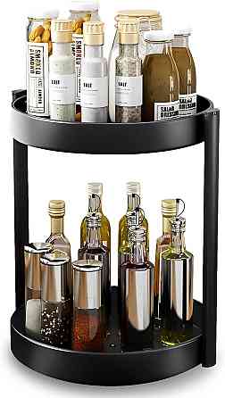 Органайзер для специй AFE187300 Черный 2-уровневый металлический поворотный круглый регулируемый кухонная Киев