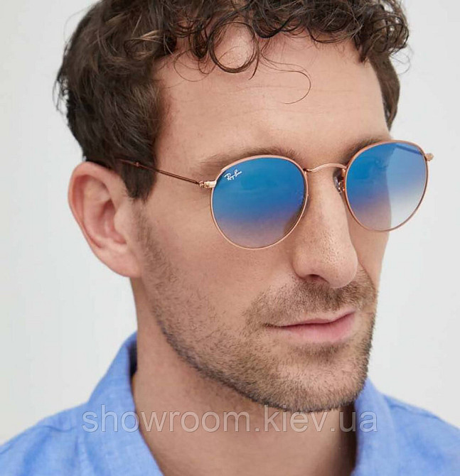 Солнцезащитные брендовые мужские очки Ray Ban Round 3447 001/3F LUX Киев - изображение 3