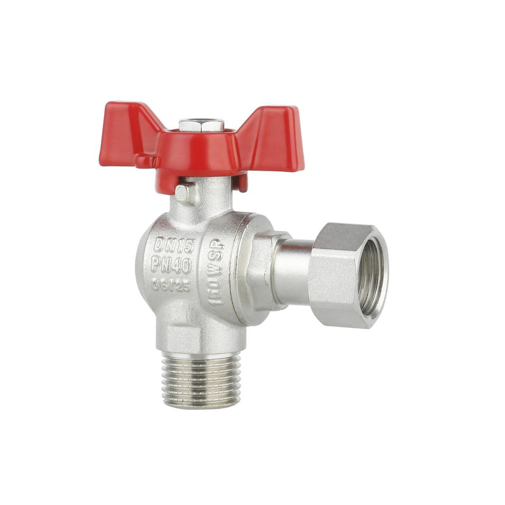 Кран кульовий із накидною гайкою Thermo Alliance Forte 1/2" ВЗ для води кутовий SF224W15 Київ - фото 3