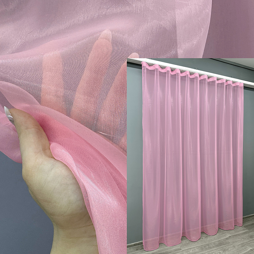 Тюль VR-Textil 002т Органза однотонна Рожевий 500х270 см (42-0495) Київ - фото 1