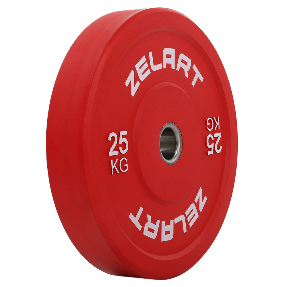 Блин (диск) бамперный для кроссфита резиновый 25 кг d-52мм Zelart-7797-25 Киев - изображение 3