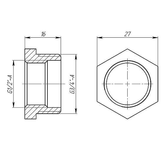 Футорка 3/4| х1/2"НВ латунна LF433S OPTIMUM Київ