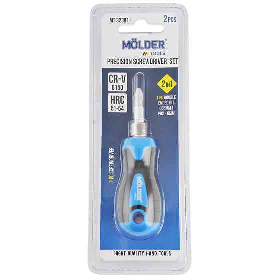 Викрутка Molder зі змінними насадками 2в1 (PH2x65mm+SL6) Львів
