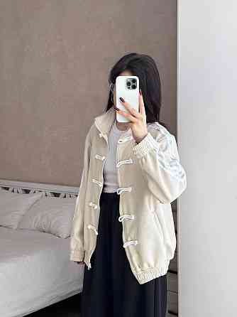 Унісекс оверсайз стильний бомбер із замші турецький замш Беж Одеса